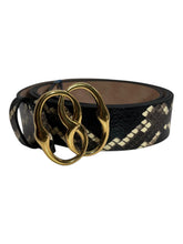 Load image into Gallery viewer, Bally 6305266 Buckle Python-embossed Leather Multiblack Belt EU 105/US 42 MSRP $520
