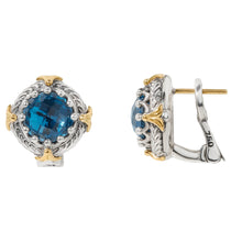 Load image into Gallery viewer, Konstantino Anthos Sterling Silver &amp; 18K Yellow Gold Blue Spinel Earrings SKMK3218-478 MSRP $550
