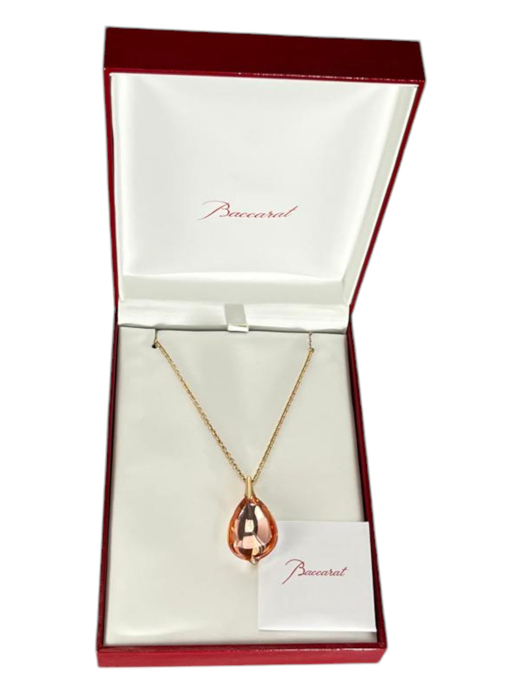 Baccarat 2806965 Fleurs de Psydélic Vermeil Gold with Rose Pendant MSRP $600