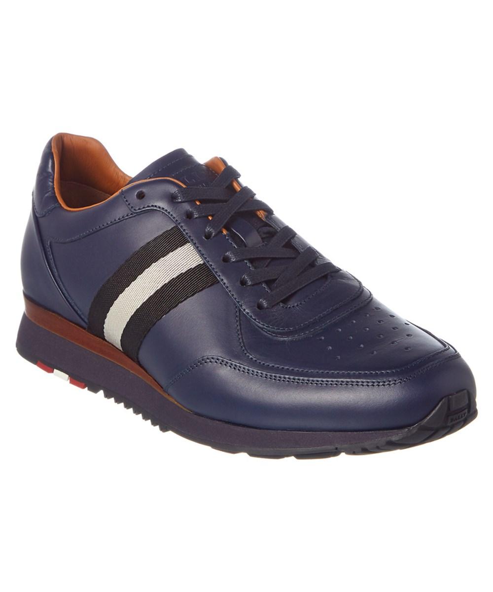 NEW Bally Aston Men's 6205289 Dark Navy Leather Sneakers US 7 MSRP $600