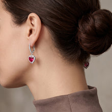 Load image into Gallery viewer, Swarovski 5456979 Crystal Red Heart Drop Earrings MSRP $89
