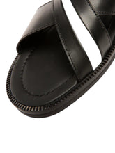 Load image into Gallery viewer, Bally Jaabir 6231507 Men's Black &amp; White Calf Plain Leather Sandals MSRP $540
