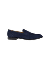 Load image into Gallery viewer, Bally Windsor 6308971 Men's Peacoat Blue Suede Leather Penny Loafers MSRP $1100
