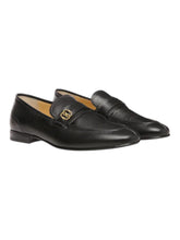 Load image into Gallery viewer, Bally Sadei 6304686 Men's Black Embellished Leather Loafers MSRP $820
