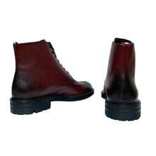 Load image into Gallery viewer, Bally Kristan 6239770 Men&#39;s Heritage Red Embossed Leather Boots Size 7.5 MSRP $965
