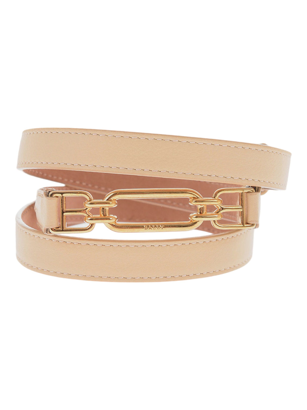 Bally 6237141 Vestige Women's B-Chain Buckle Beige Leather Belt MSRP$ 263 Size 100
