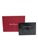 Load image into Gallery viewer, Salvatore Ferragamo Gancini Men's 724056 Black Card Holder MSRP $295
