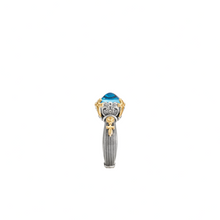 Load image into Gallery viewer, Konstantino Delos 2 Sterling Silver 18k Gold &amp; SB Topaz Ring DMK2150-524-CAB S6
