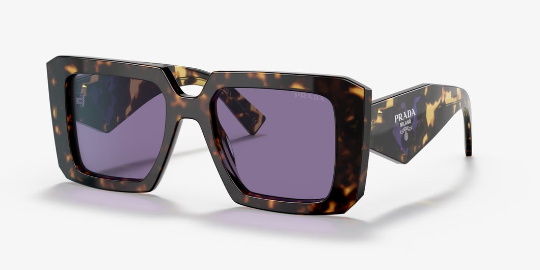 NEW PRADA Women's PR23YS 2AU05Q Tortoise Frame Purple Lens Sunglasses MSRP $475