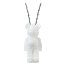 Load image into Gallery viewer, Baccarat 2814116 White Crystal Bearbrick Silver Long Necklace MSRP $590
