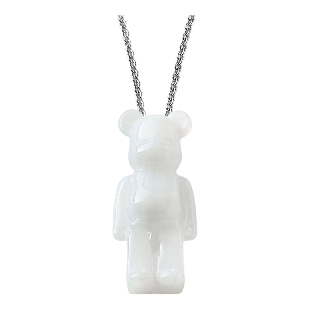 Baccarat 2814116 White Crystal Bearbrick Silver Long Necklace MSRP $590