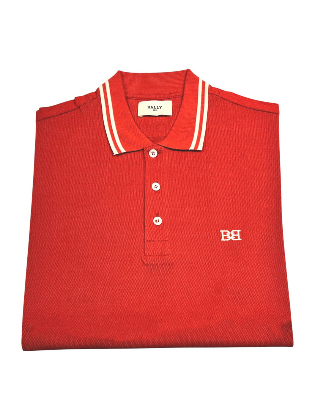 Bally 6303764 Men's Orange Tipped Regular Fit Cotton Polo Shirt MSRP $320