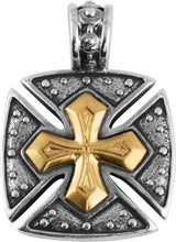 Load image into Gallery viewer, Konstantino Byzantium Sterling Silver &amp; Bronze Maltese Cross Pendant STKJ297-300
