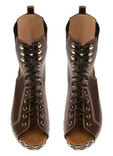 Load image into Gallery viewer, Bally Elena 6300259 Women&#39;s Ebano Studded Sandals Size 7.5 MSRP $1208
