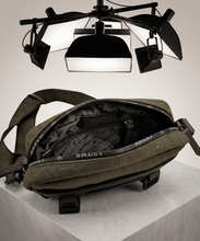Load image into Gallery viewer, Bally Ranys Military Green Cross Body Nylon Mix &amp; Leather Bag MSRP $650
