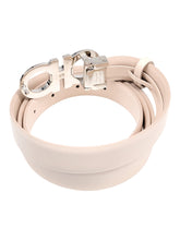 Load image into Gallery viewer, Salvatore Ferragamo Women's 725713 Bone Gancini Diamond Buckle Belt 100 MSRP $550
