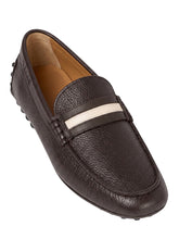 Load image into Gallery viewer, Bally Karlos 6304974 Men's Ebano Pebbled-Leather Driving Shoes MSRP $690

