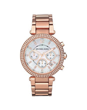 Load image into Gallery viewer, Michael Kors Parker MK5491 Women&#39;s Rose Gold Chronograph 39mm Watch MSRP $275
