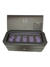 Load image into Gallery viewer, Wolf 458303 Windsor 5 Piece Watch Box in Black &amp; Purple MSRP $215
