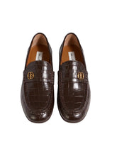 Load image into Gallery viewer, Bally Keeper 6305315 Men's Ebano Croc-Embossed Kerbs Drivers MSRP $690
