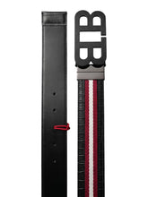 Load image into Gallery viewer, Bally 6240230 B Buckle Reversible Leather Striped/Black Belt EU 85/US 34 MSRP $450
