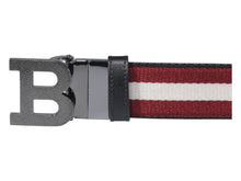 Load image into Gallery viewer, Bally 6235340 Men&#39;s Logo Buckle Webbing Stripe Reversible Belt EU 115/US 46 MSRP $395
