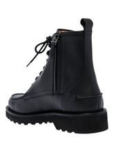 Load image into Gallery viewer, Bally Nokor 6239793 Men&#39;s Black Moc Toe Leather Boots Size 8 MSRP $809
