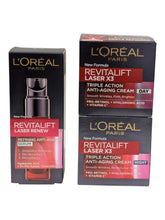 Load image into Gallery viewer, L&#39;Oreal Revitalift Laser Renew Day &amp; Night Cream and Serum Mature Skin Set
