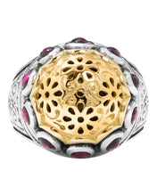 Load image into Gallery viewer, Konstantino Dome Sterling Silver 18k Gold &amp; Corundum Ring DKJ977-538 S6 MSRP $1230
