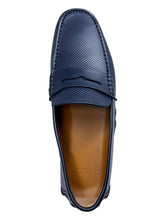 Load image into Gallery viewer, Bally Warno 6220105 Men&#39;s Dark Navy Perforated Loafers Leather MSRP $495

