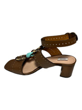 Load image into Gallery viewer, Bally Otta 6225837 Ladies Ring-embellished Perforated Leather Sandals MSRP $875
