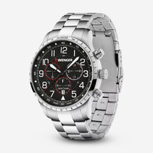 Load image into Gallery viewer, WENGER Swiss Army Men&#39;s 01.1543.120 Attitude Black Dial Chronograph Watch 44mm MSRP $365
