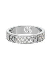 Load image into Gallery viewer, Gucci Icon 18K White Gold &amp; Diamond Band Ring YBC7294150020 MSRP $5,200

