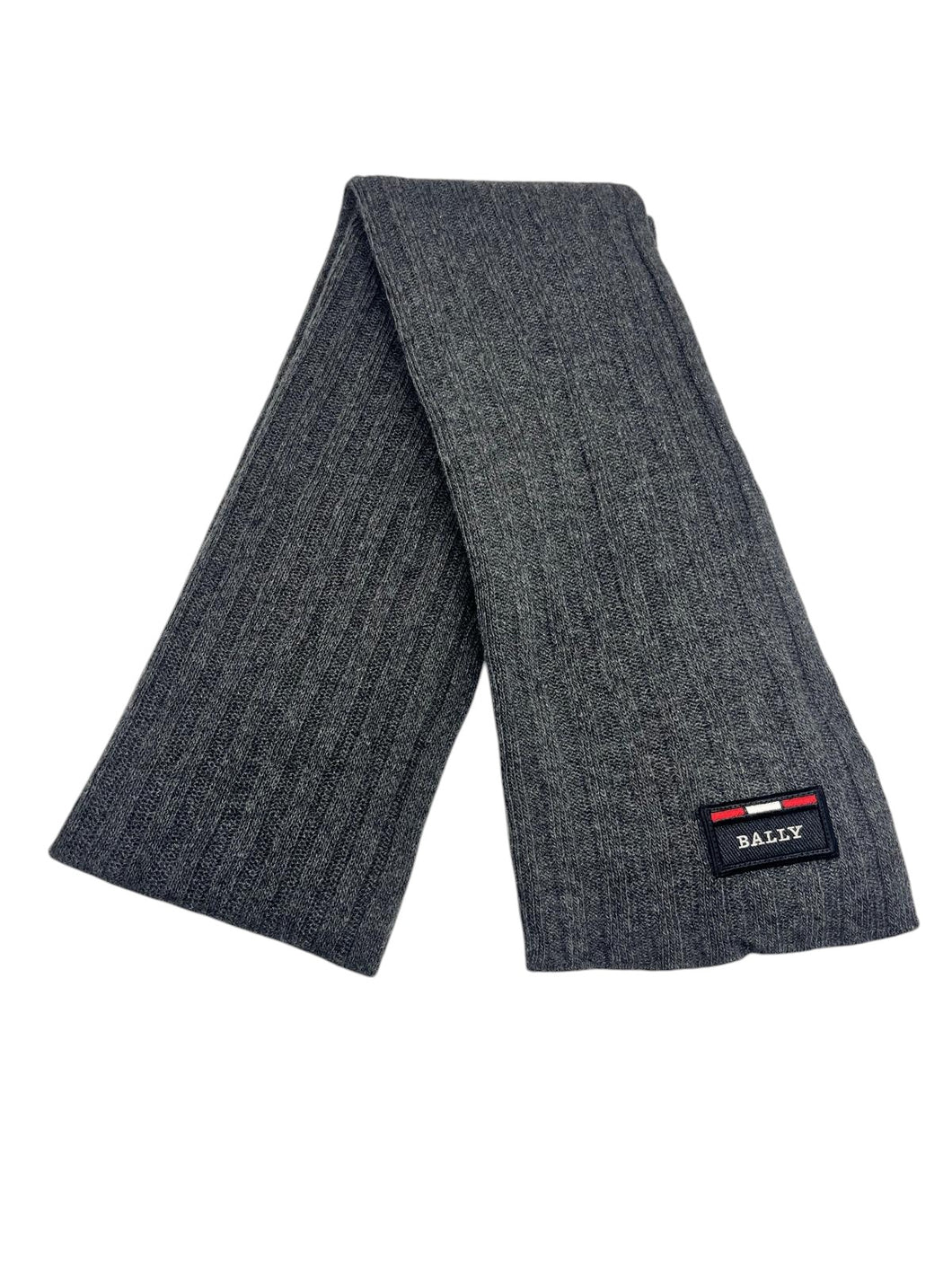 Bally 6240322 Men's Anthracite Knit Wool Scarf MSRP $215