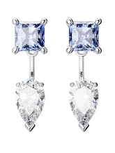 Load image into Gallery viewer, Swarovski Mesmera 5665767 Blue and Clear Mixed-Cut Stones Earrings MSRP $99
