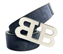 Load image into Gallery viewer, Bally 6239334 Men&#39;s Mirror Buckle Reversible Midnight Blue Belt EU 85/US 34 MSRP $450
