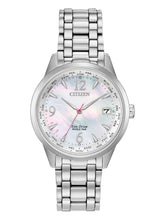 Load image into Gallery viewer, Citizen World Time FC8000-55D Ladies Calendar Silver Tone 36mm Watch MSRP$ 375
