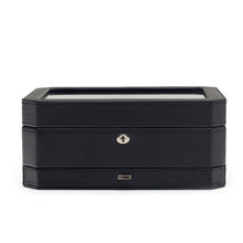 Load image into Gallery viewer, Wolf 4586029 Windsor 10 Piece Watch Box with Drawer in Black &amp; Grey MSRP $369
