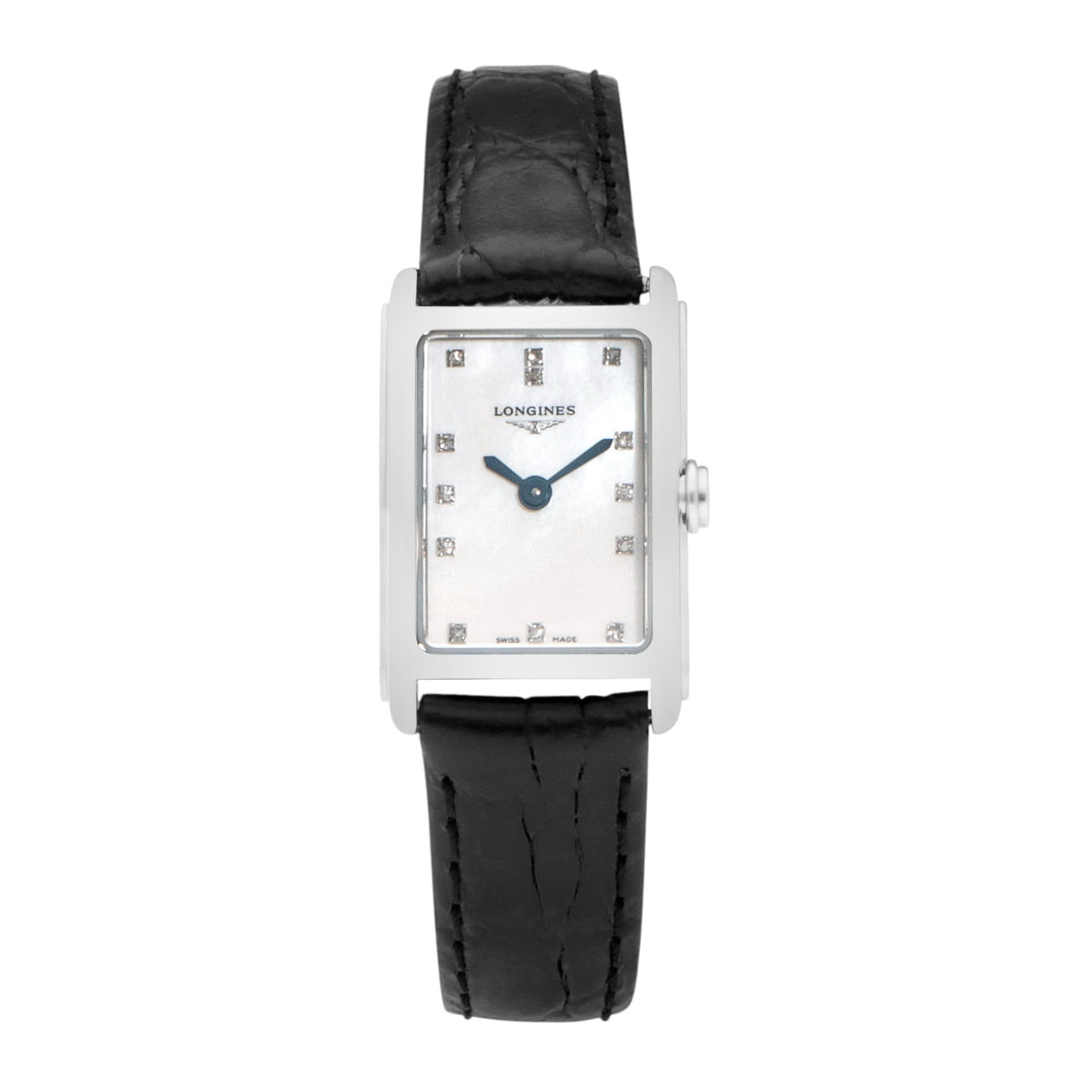 Longines L52584875 Dolcevita Ladies Quartz Mother of Pearl Dial 16 mm Watch MSRP $1650