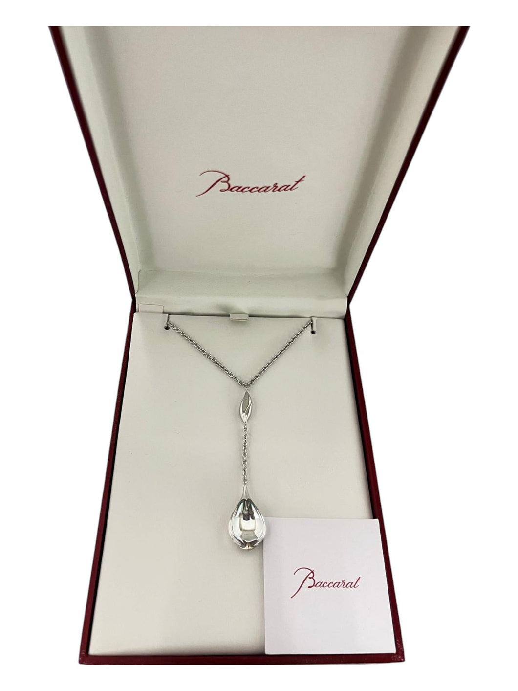 Baccarat 2609382 Fleurs de Psydélic Silver with Pear Pendant MSRP $440