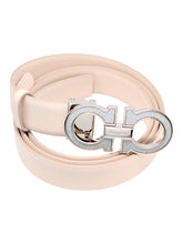 Load image into Gallery viewer, Salvatore Ferragamo Women's 725713 Bone Gancini Diamond Buckle Belt 100 MSRP $550
