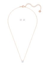 Load image into Gallery viewer, Swarovski 5408433 Stilla Attract White &amp; Rose Gold Plating Round Set MSRP $129
