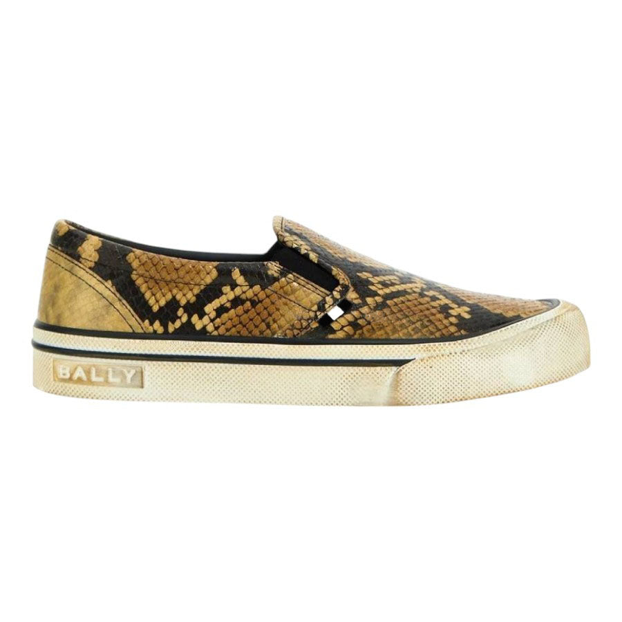Bally Leory 6304175 Men's Snakeskin-Effect Leather Sneakers MSRP $680