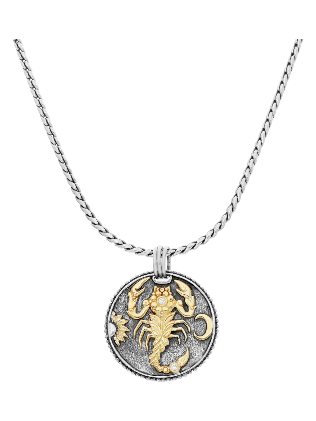 Konstantino Scorpio Carved Zodiac with Diamond and Chain MEKJ633-109 MSRP $1825