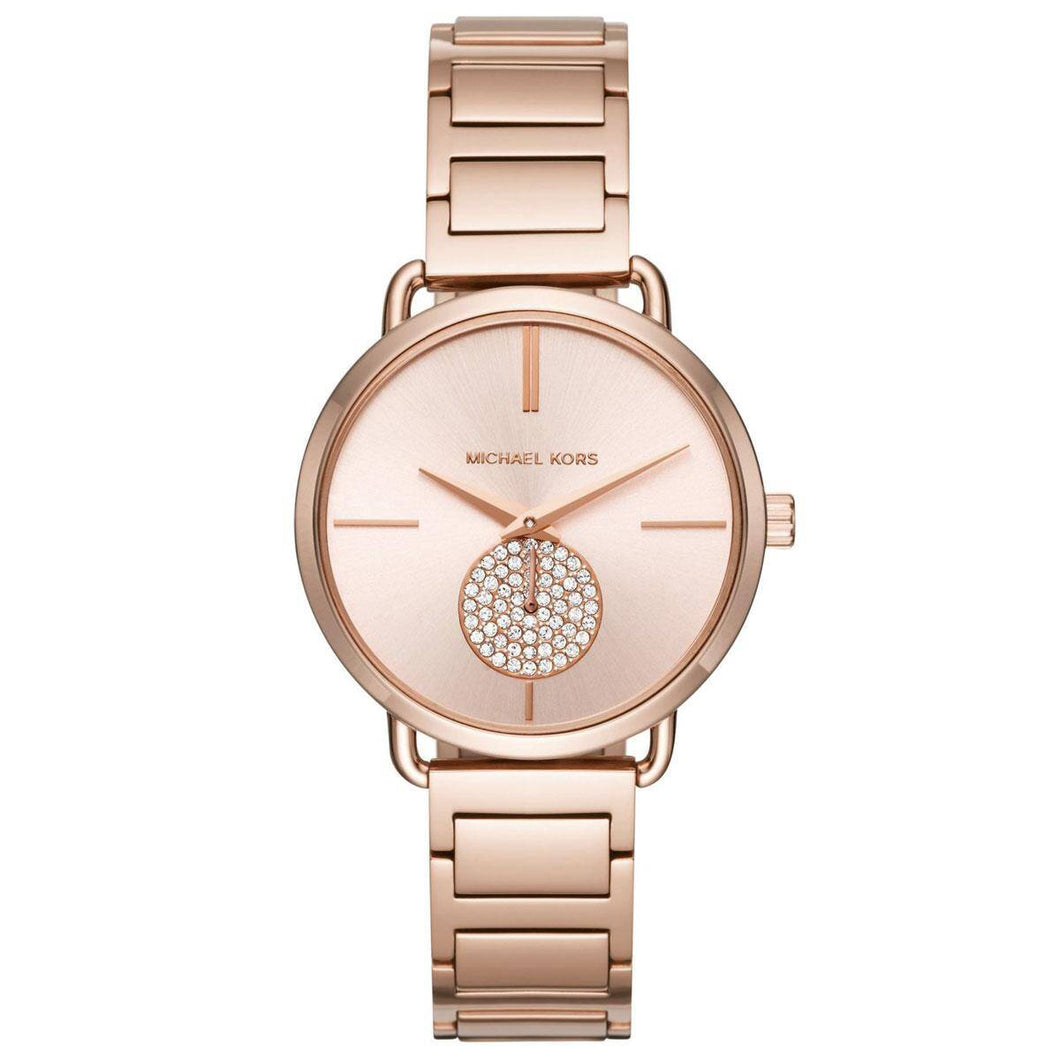 Michael Kors Portia MK3640 Women's Rose-Gold Quartz 37mm Watch MSRP $250