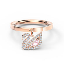 Load image into Gallery viewer, Swarovski Dazzling Swan 5569924 Rose Gold Plated &amp; Crystal Ring, Size 8 MSRP $89
