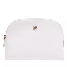 Load image into Gallery viewer, Rapport London Tuxedo Leather Makeup Bag in White - BR113
