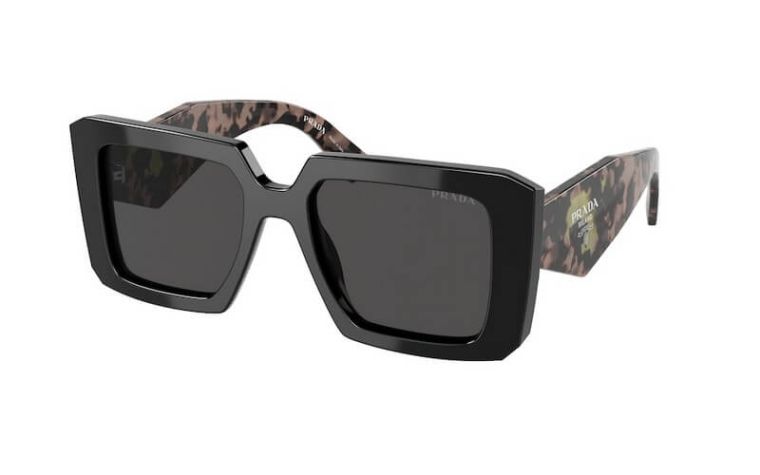 NEW PRADA Women's PR 23YS 1AB5S0 Black Frame Dark Grey Lens Sunglasses MSRP $475