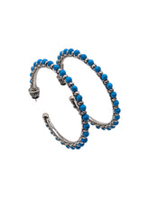 Load image into Gallery viewer, Konstantino Sterling Silver, 18K Gold and Turquoise Earrings SKMK3014-137 MSRP $610
