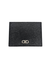 Load image into Gallery viewer, Salvatore Ferragamo Men's 705069 Gancini Black&amp;Blue Credit Card Holder MSRP $295
